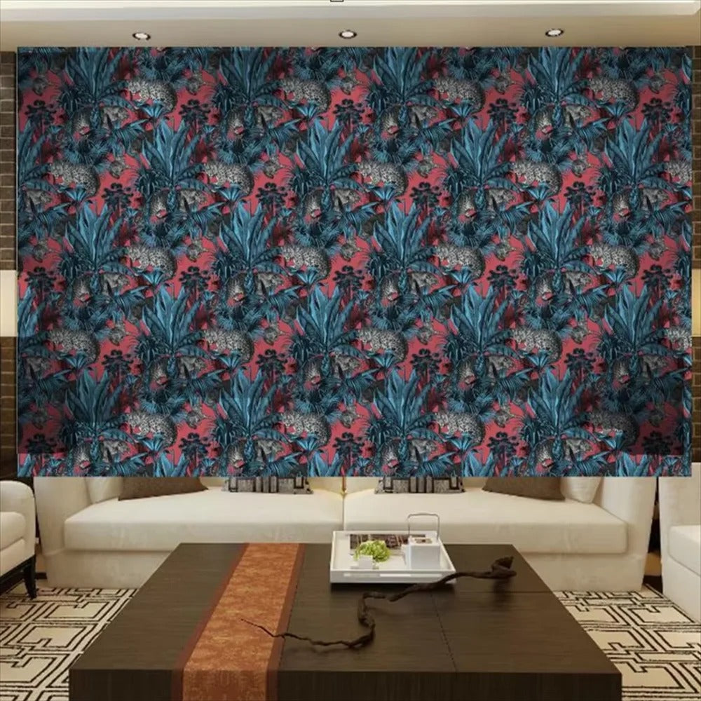 Retro Red Leopard 3D Wallpaper – Bold & Stylish.