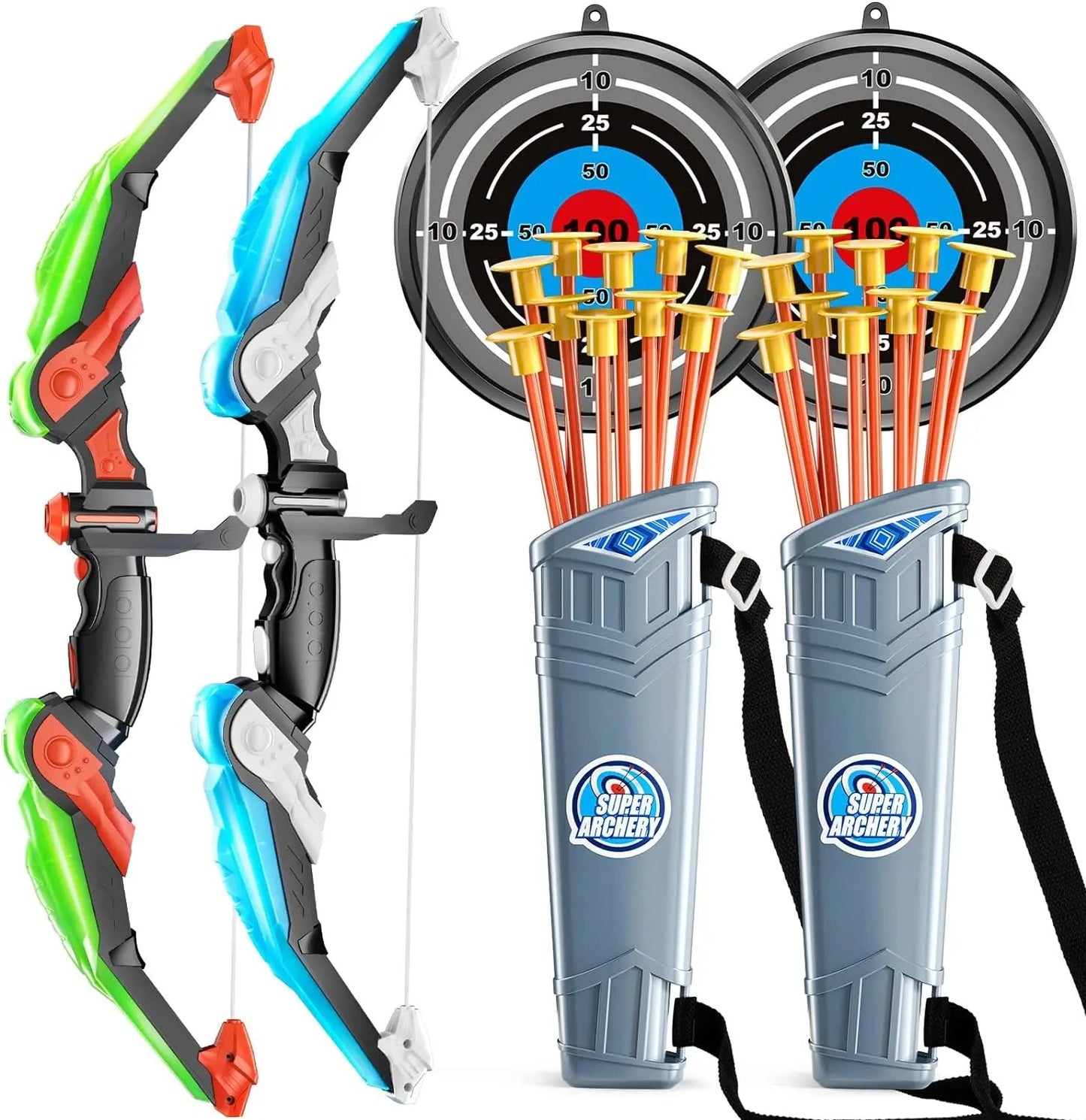 Kids LED Light-Up Bow & Arrow Set with Target