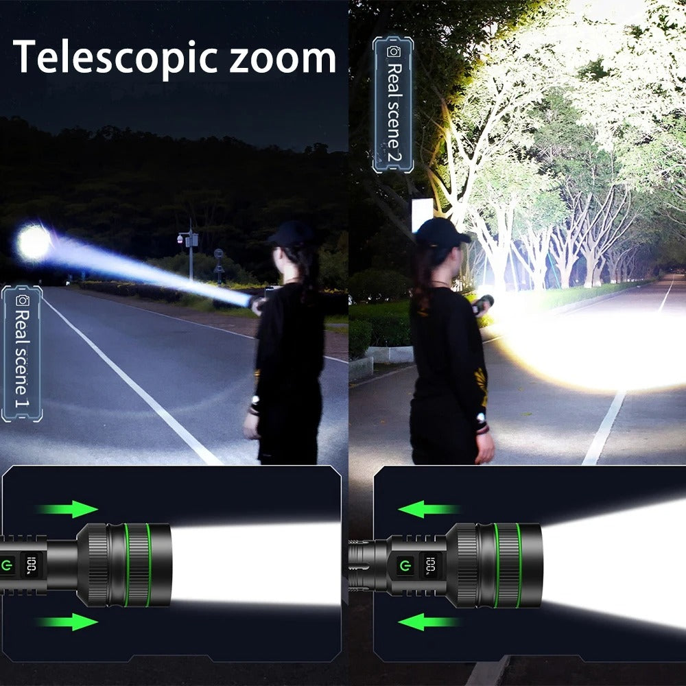 High Power Tactical LED Flashlight – Long Range Zoomable