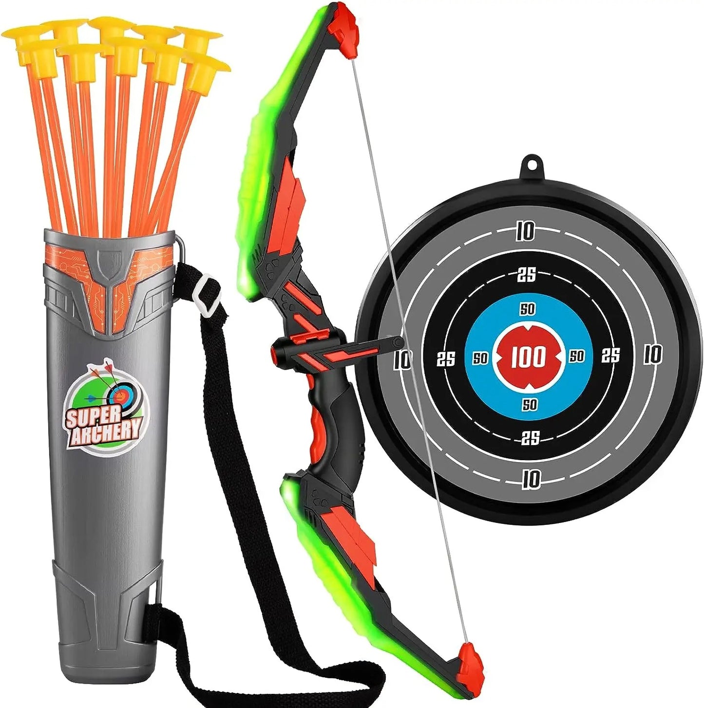 Kids LED Light-Up Bow & Arrow Set with Target