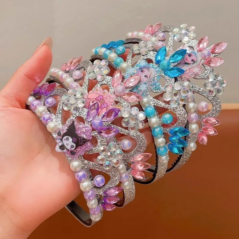 Kids Princess Crown Dress Up Accessories – Sanrio Kawaii Elsa Party Jewelry Gift.