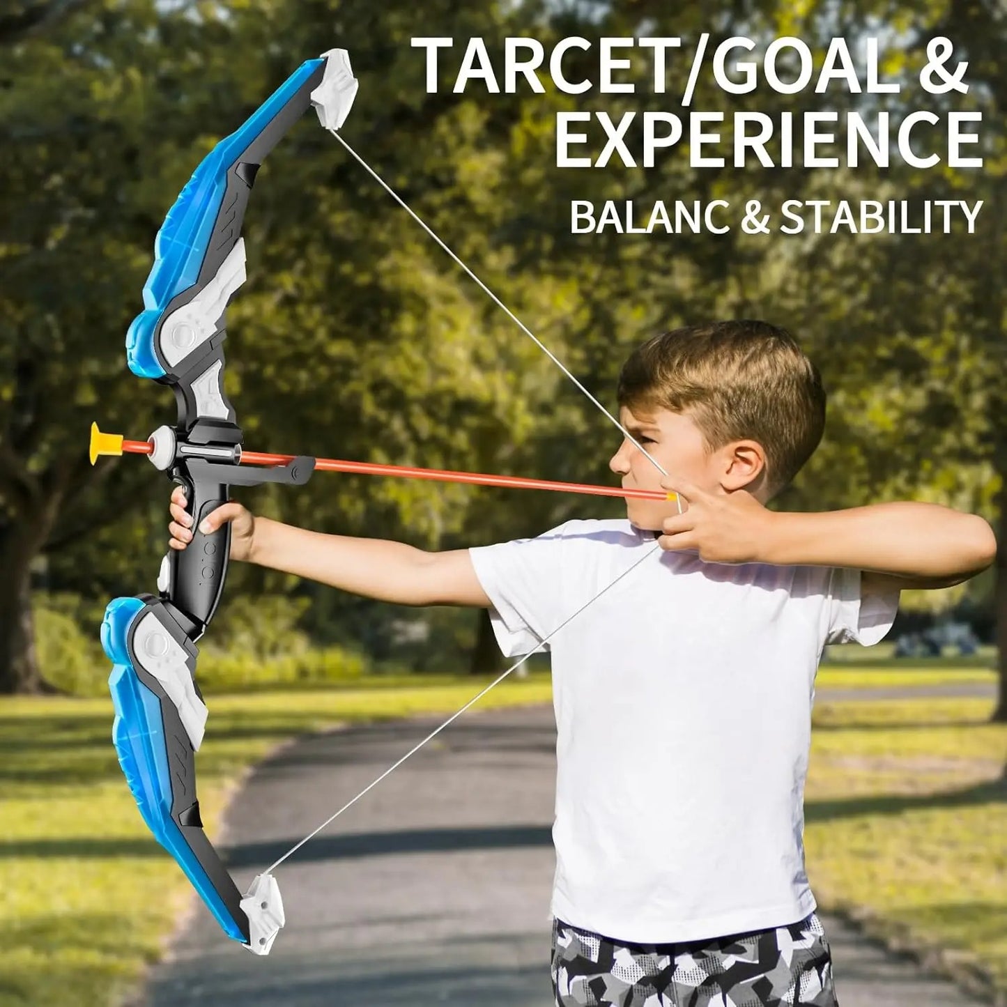 Kids LED Light-Up Bow & Arrow Set with Target