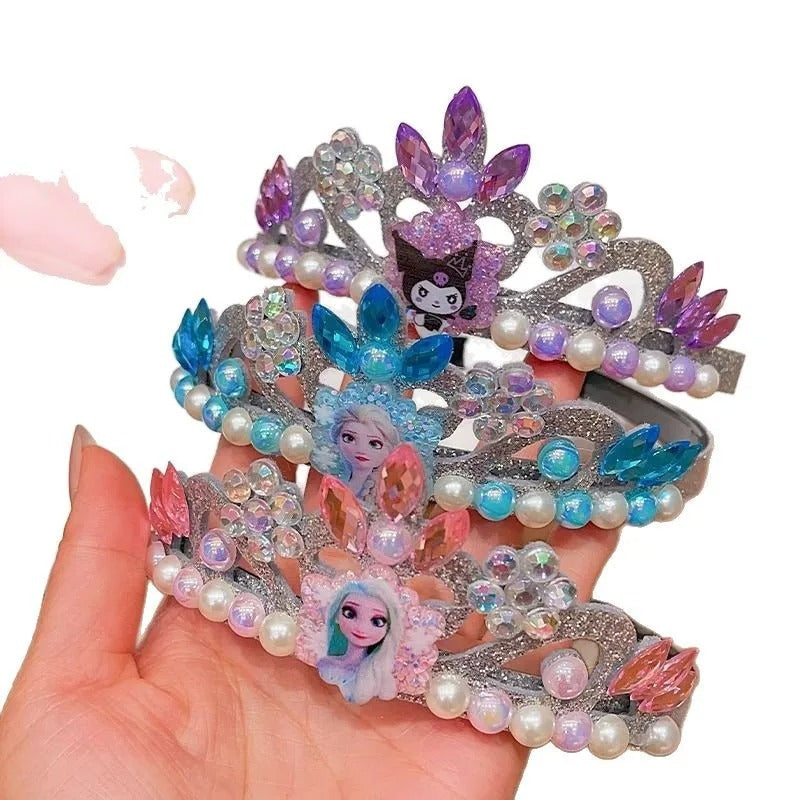 Kids Princess Crown Dress Up Accessories – Sanrio Kawaii Elsa Party Jewelry Gift.