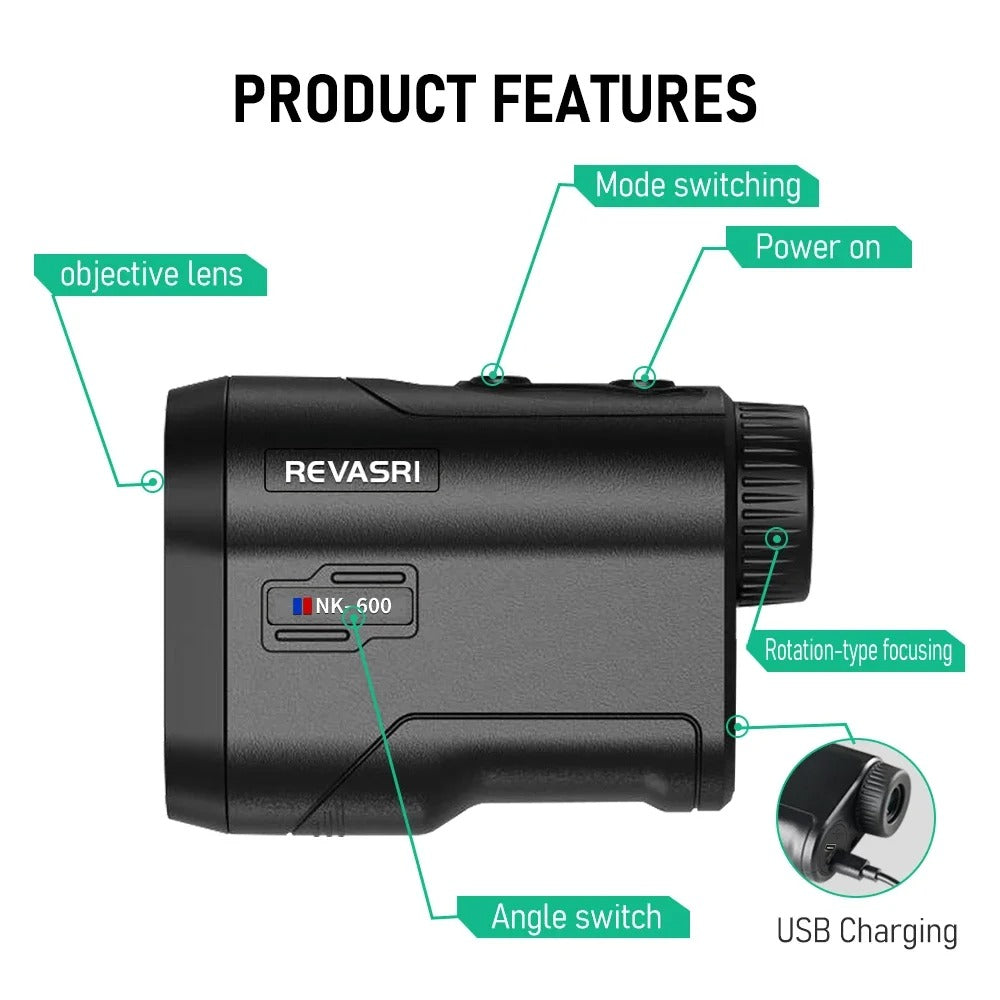 REVASRI 600Y Golf Laser Rangefinder – USB-C Rechargeable