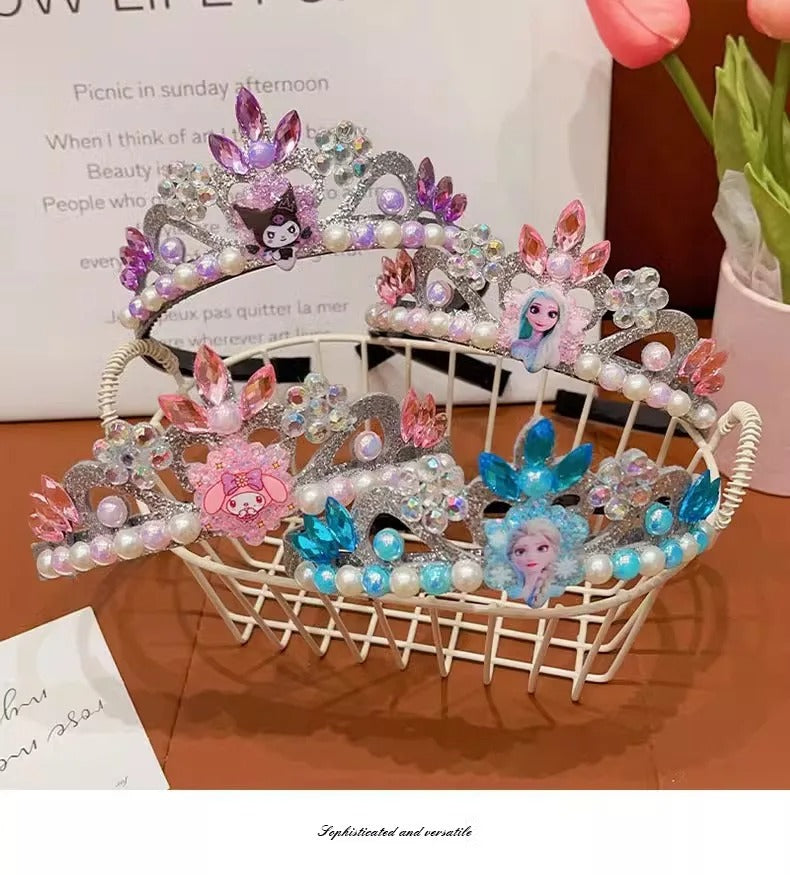 Kids Princess Crown Dress Up Accessories – Sanrio Kawaii Elsa Party Jewelry Gift.