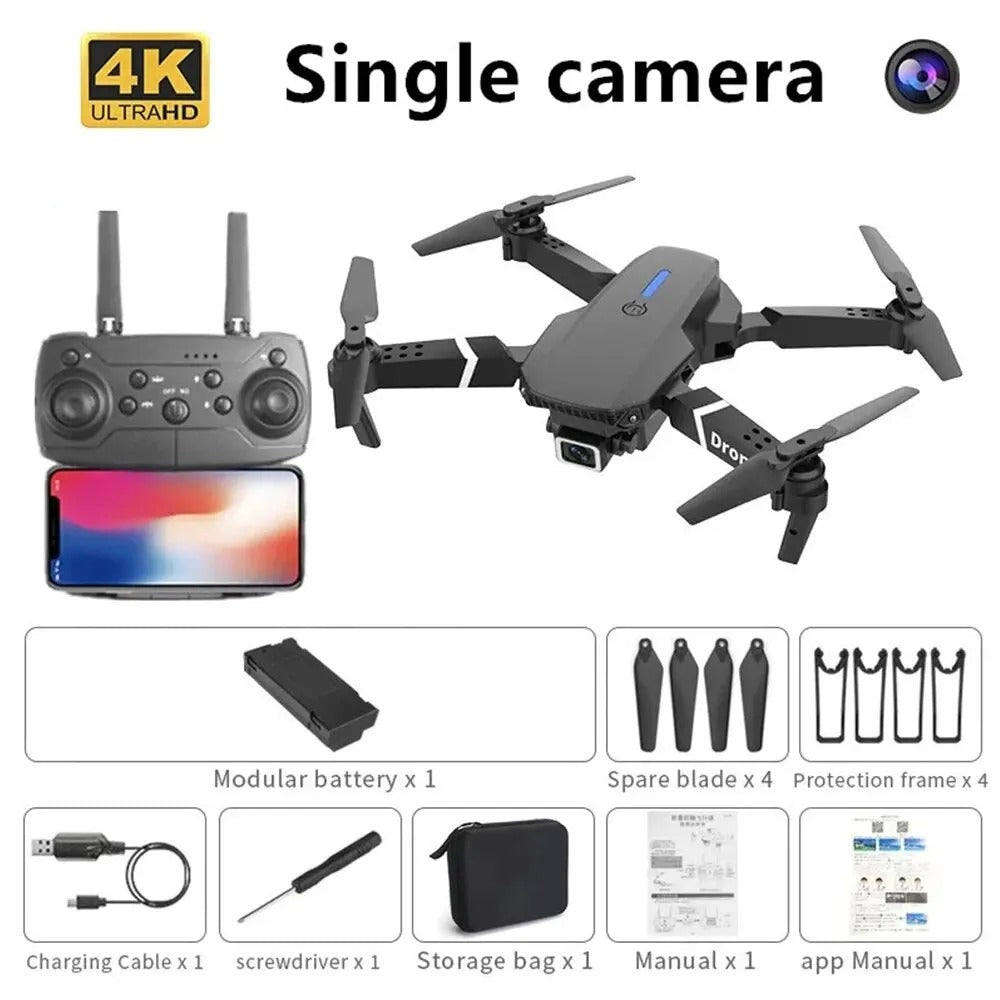 E88 4K HD Camera Foldable RC Drone Toy